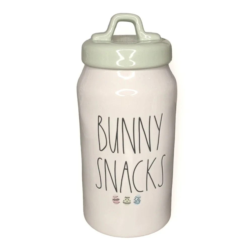 Rae Dunn Easter Bunny Snacks Canister Cookie Jar‎